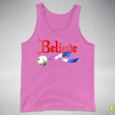 Believe Drag Pride Flag Jingle Bell Premium Tank Top - Neon Pink